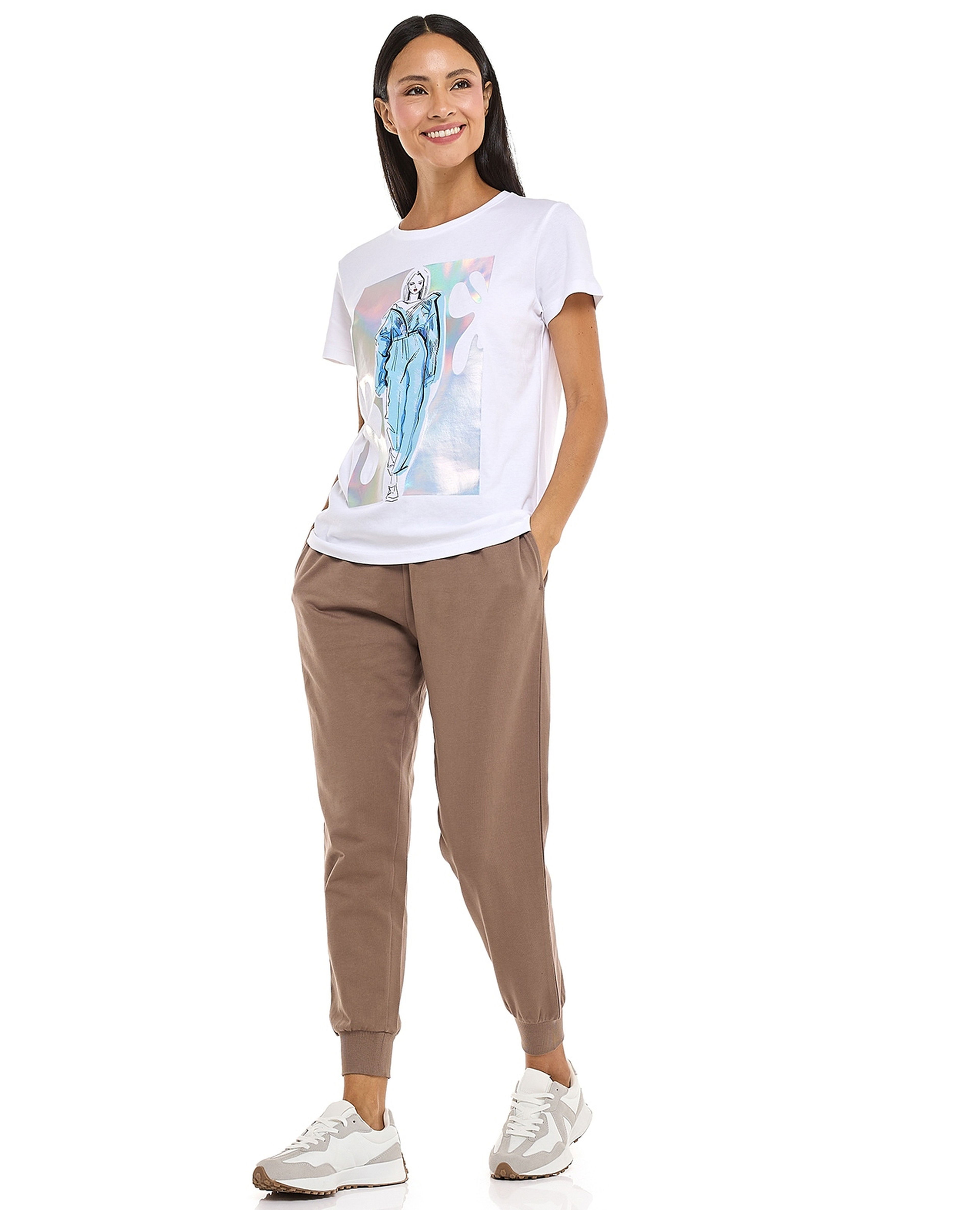 Solid Joggers with Drawstring Waist