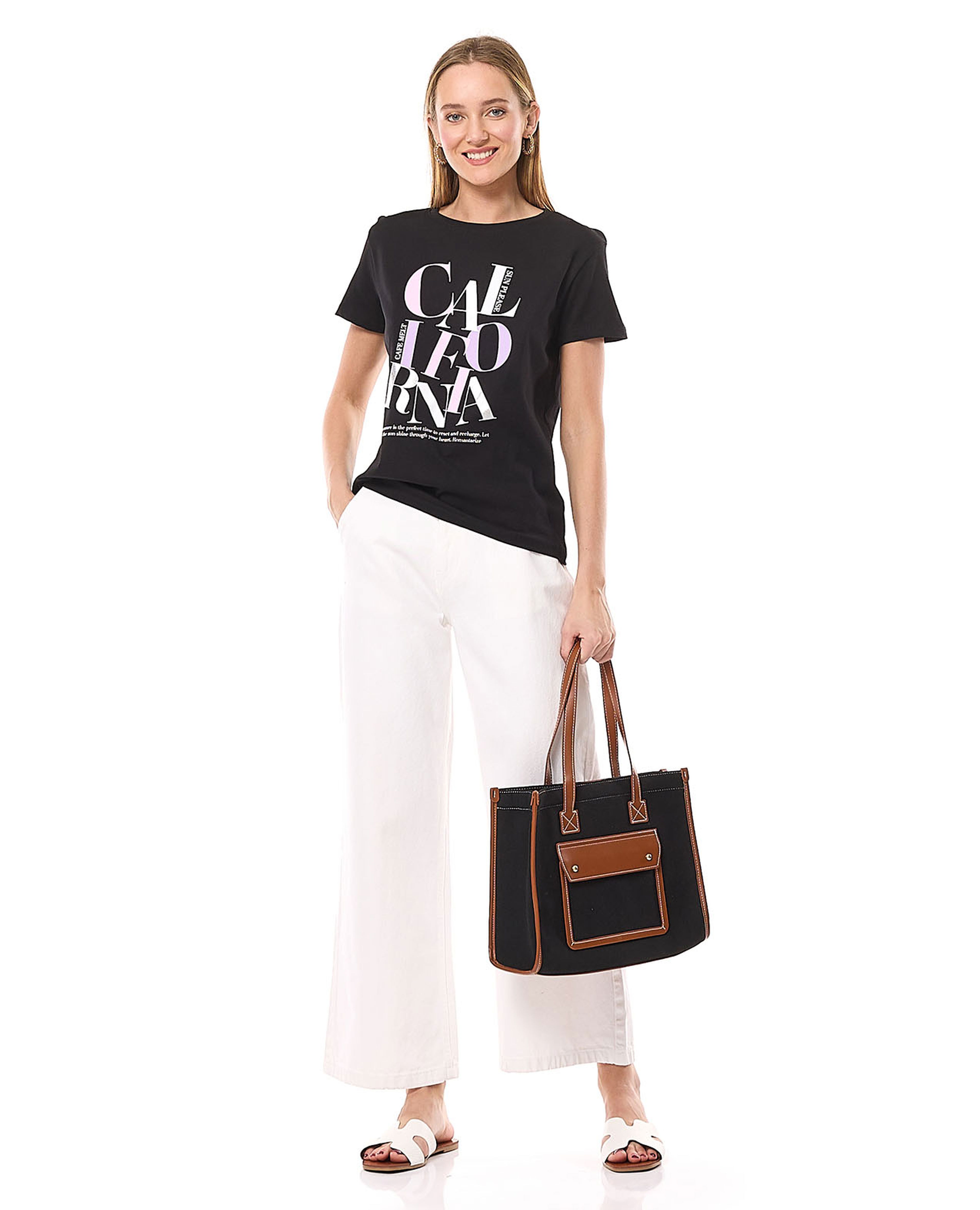 Solid Wide Leg Jeans with Button Closure